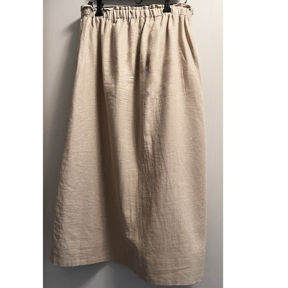 Nanette Lepore Skirt Button down Linen Blend Elastic Waist - Picture 3 of 8